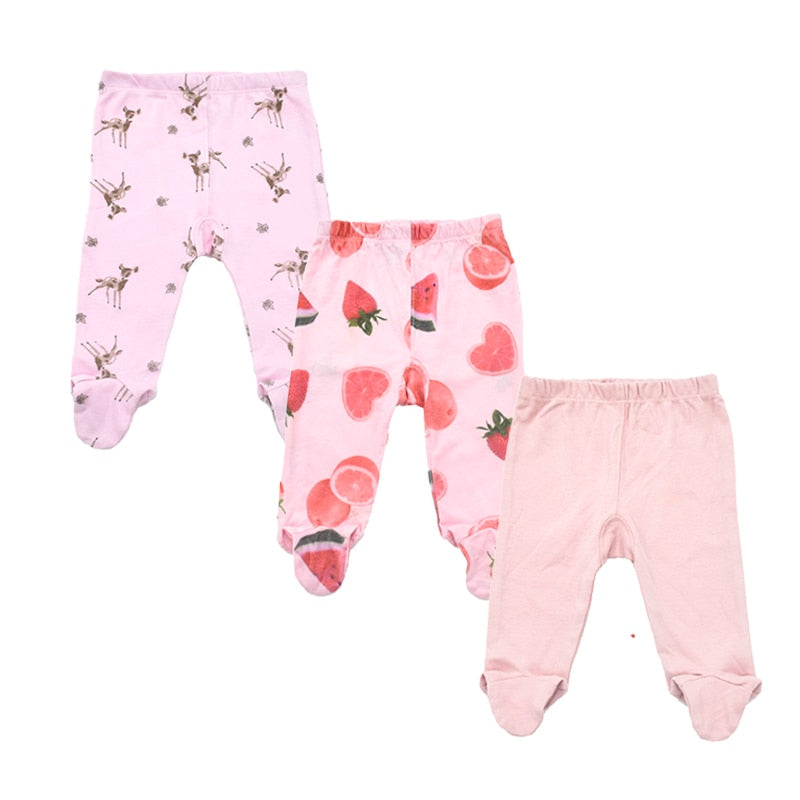 3pieces/Lot Trousers 0-18 Months Newborn Baby Pants Spring Autumn Babies Boy Footied Infant Girls Unisex Cute Twins Clothing