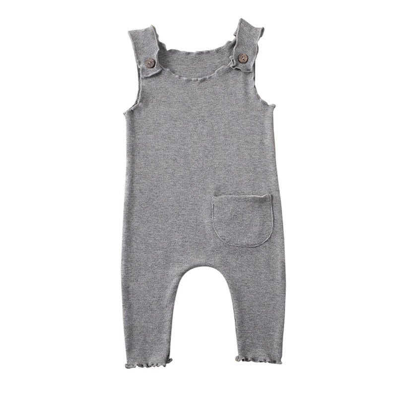 Blotona Cotton Newborn Baby Boy Girl Summer Clothes Solid Romper Long Jumpsuit Outfit 0-18M