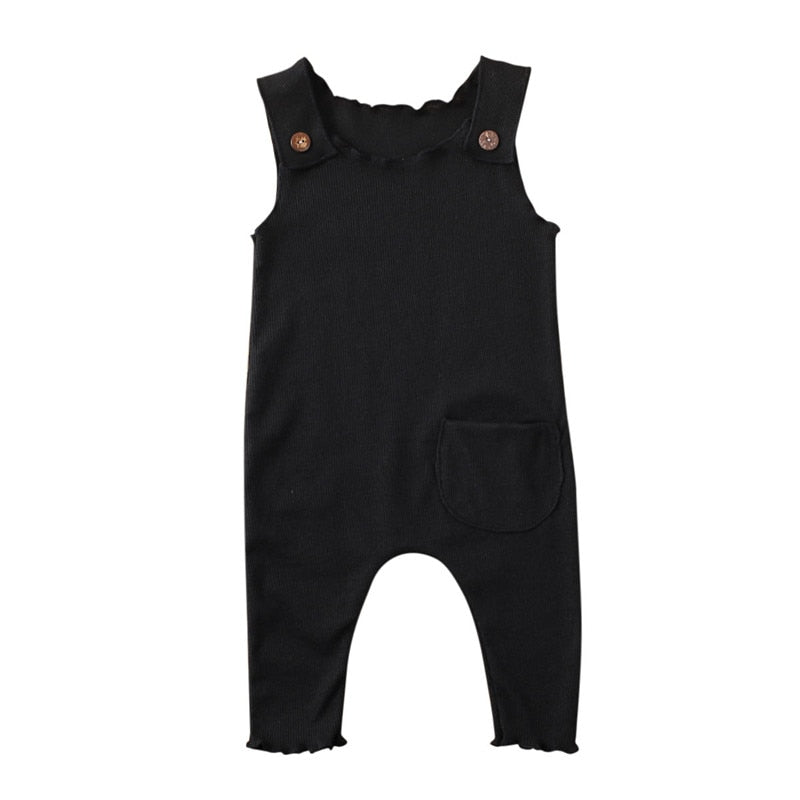 Blotona Cotton Newborn Baby Boy Girl Summer Clothes Solid Romper Long Jumpsuit Outfit 0-18M