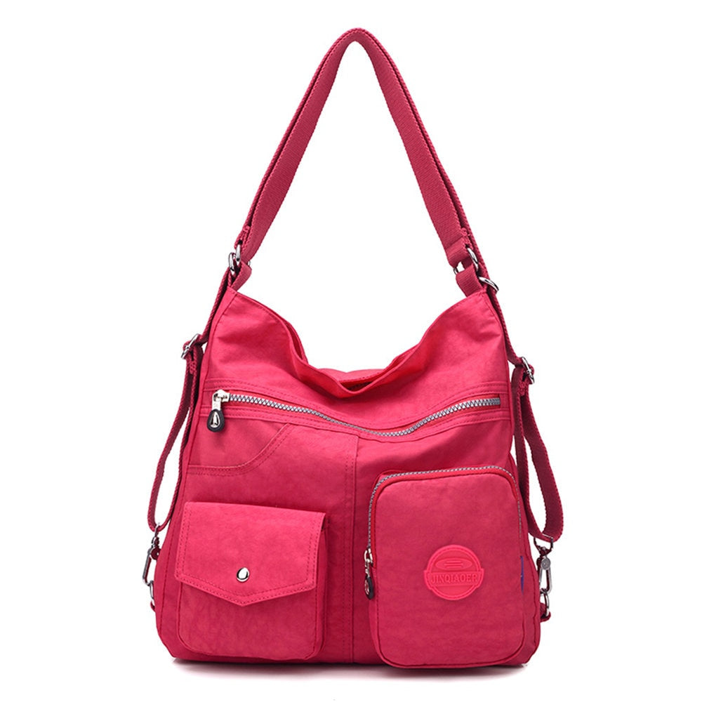3 in 1 Women Bags Multifunction Backpack Shoulder Bag Nylon Cloth Tote Reusable Shopping Bag Ladys Travel Bag Crossbody Bag