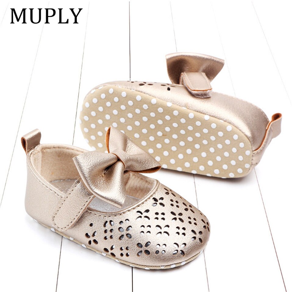 Baby Girls First Walker Summer Anti-slip Soft Bottom Girl Princess Shoes Big Bow Hollow Out Baby Shoes Wedding Party Shoes