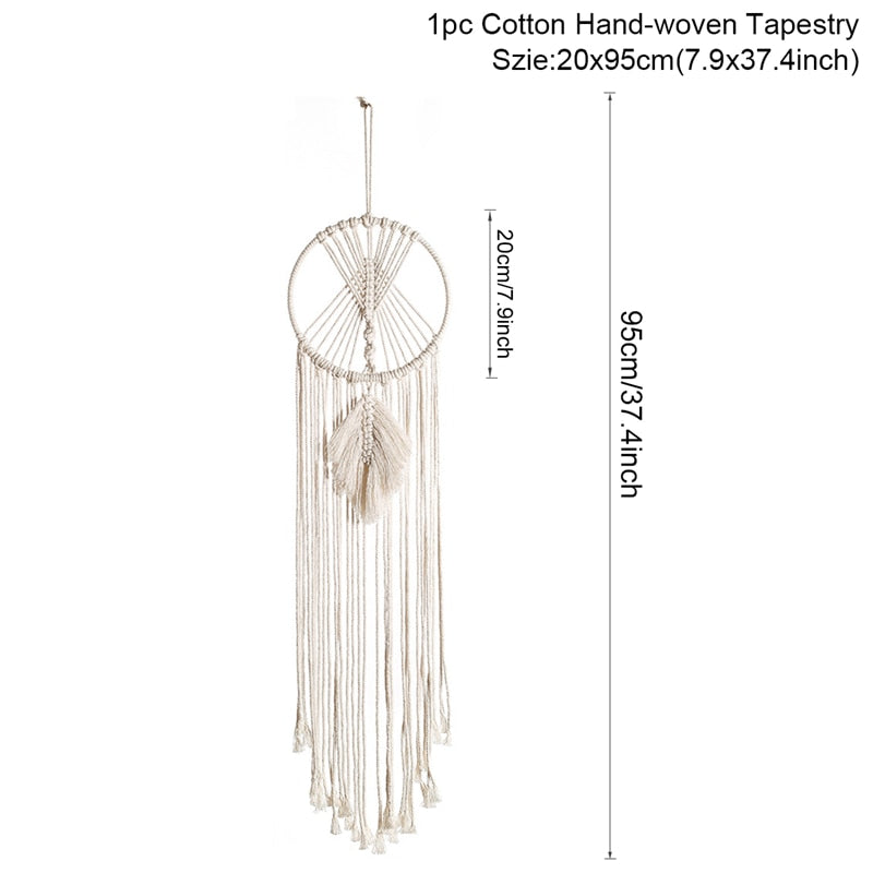 PATIMATE Macrame Wall Hanging Tapestry Wall Decoration Cotton Bohemian Handmade Woven Home Decoration Beautiful Gifts 55x70cm