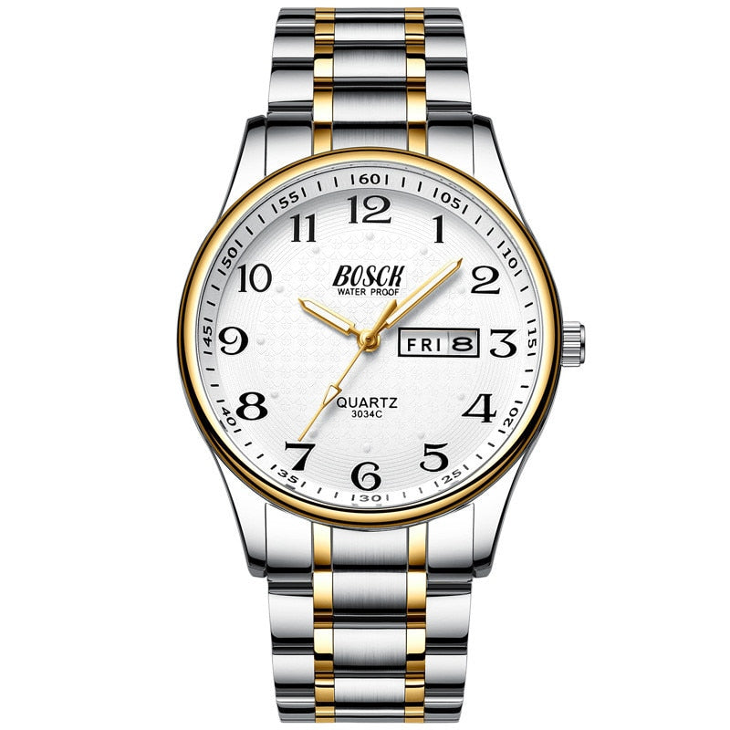 2022 Watches Men Business Waterproof Date Week Quartz Men's Watches Fashion Stainless Steel Watches For Men Relogio Masculino
