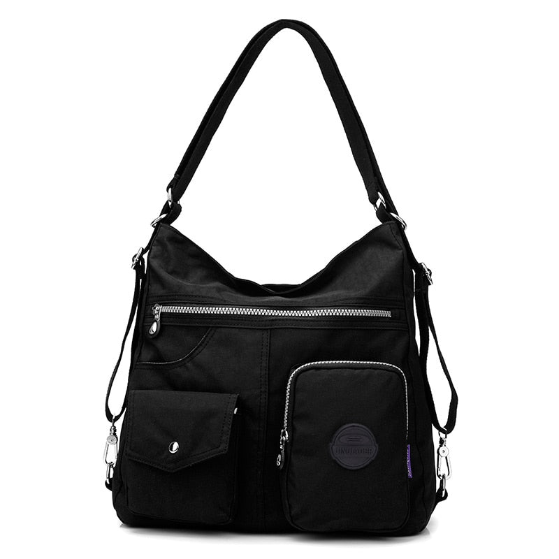 3 in 1 Women Bags Multifunction Backpack Shoulder Bag Nylon Cloth Tote Reusable Shopping Bag Ladys Travel Bag Crossbody Bag