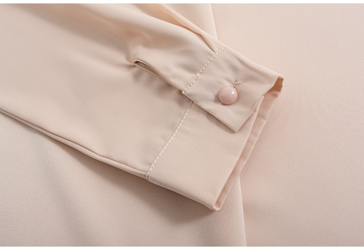 Long Sleeve V-Neck Office Lady Blouse Tops Women Blouse Women Blusas Mujer De Moda 2021 Chiffon Blouse Women Blouses Blusa E205