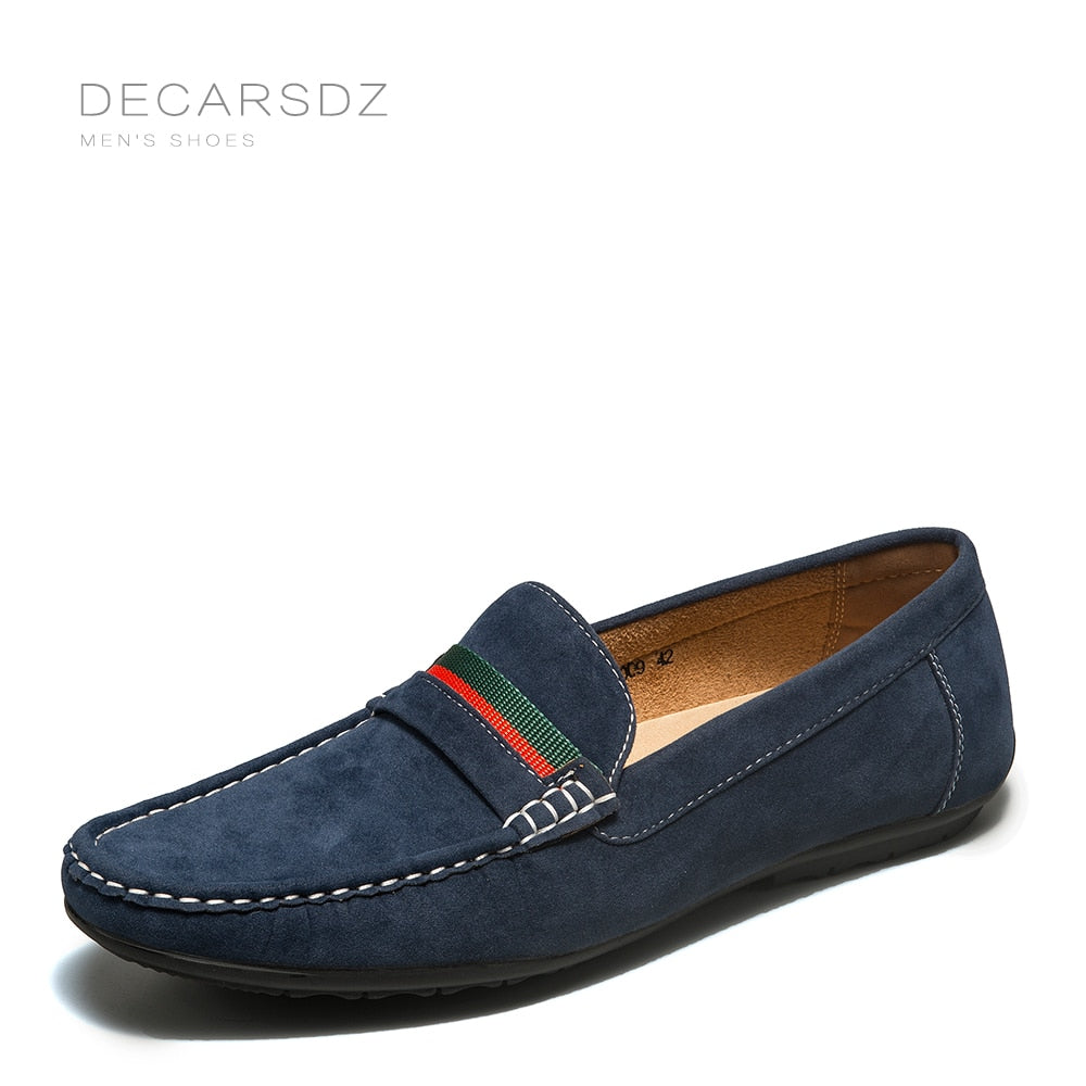 DECARSDZ Men Loafers Shoes 2022 Spring Autumn Fashion Boat Shoes Men Soft Flats Comfy Slip-on Suede Leather Men Casual Shoes