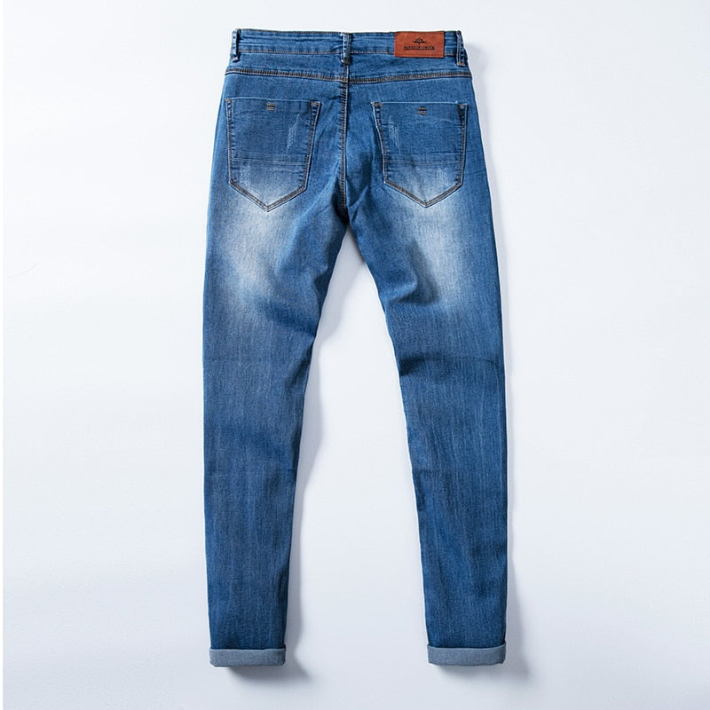 7 Color Men Stretch Skinny Jeans Fashion Casual Slim Fit Denim Trousers Male Gray Black Khaki White Pants Brand