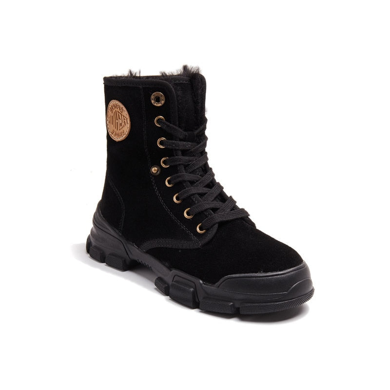 30 Degrees Below Zero Snow Boots Women Winter Shoes 2022 Winter Suede Boots Plush Warm Shoes Leather Ladies Ankle Boots A1797