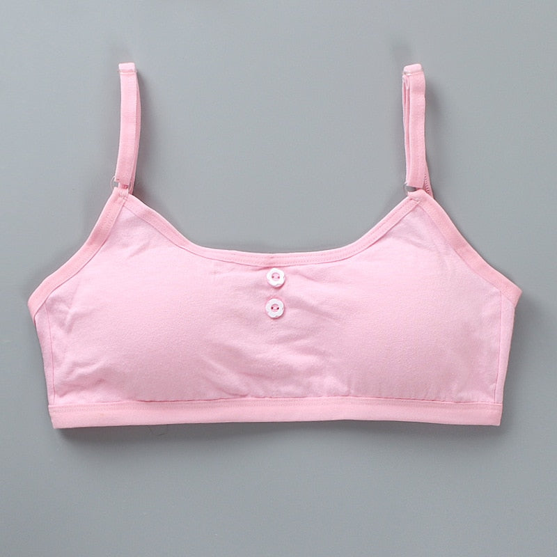 8-16 Years Cotton Girls Training Bra Adolescente Girl's Sport Bras Teen Girl Underwear Push Up Teens Bras With Chest Pad KF027