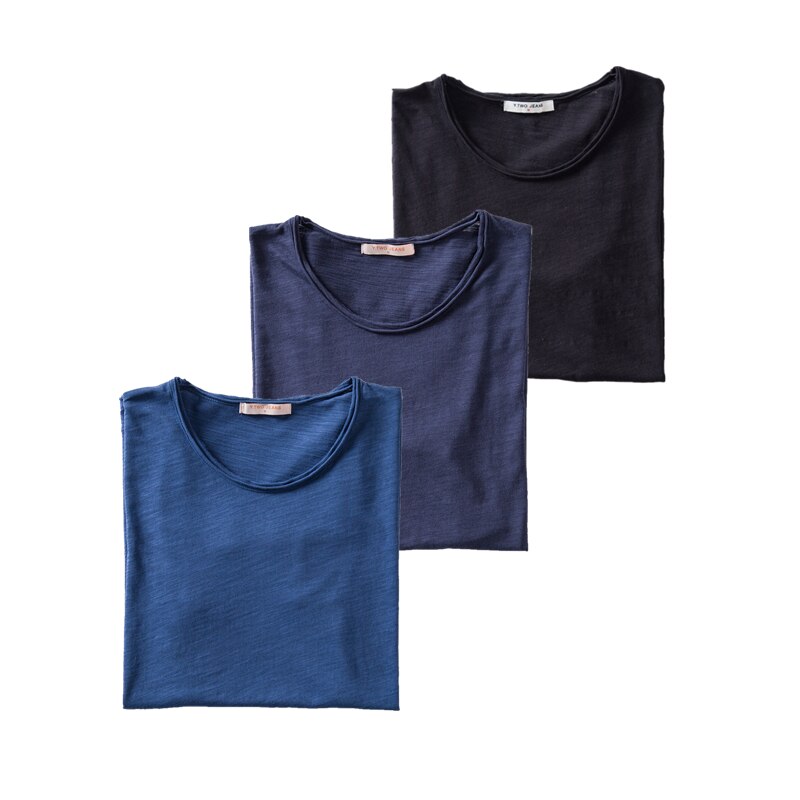 3PCS/SET 2021 New Summer 100% Cotton O-neck T-shirt Men Soild 10 Colors Mens Tshirts Casual Short Sleeve Male Tops Tees