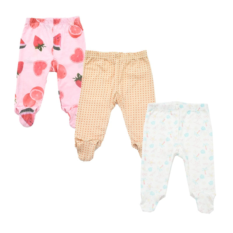 3pieces/Lot Trousers 0-18 Months Newborn Baby Pants Spring Autumn Babies Boy Footied Infant Girls Unisex Cute Twins Clothing