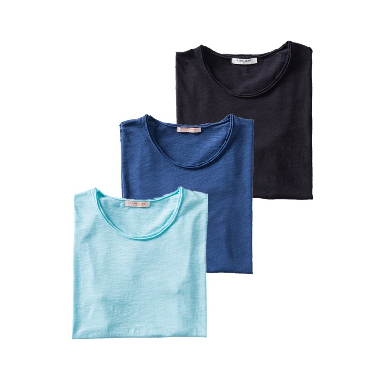 3PCS/SET 2021 New Summer 100% Cotton O-neck T-shirt Men Soild 10 Colors Mens Tshirts Casual Short Sleeve Male Tops Tees