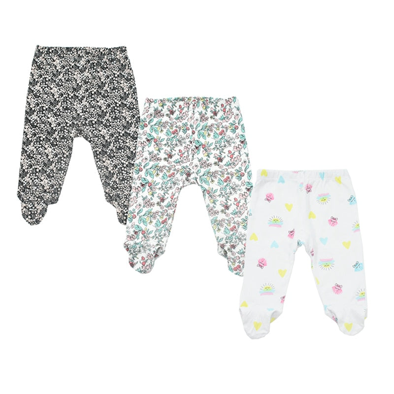 3pieces/Lot Trousers 0-18 Months Newborn Baby Pants Spring Autumn Babies Boy Footied Infant Girls Unisex Cute Twins Clothing
