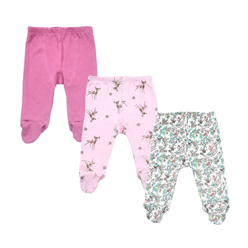 3pieces/Lot Trousers 0-18 Months Newborn Baby Pants Spring Autumn Babies Boy Footied Infant Girls Unisex Cute Twins Clothing