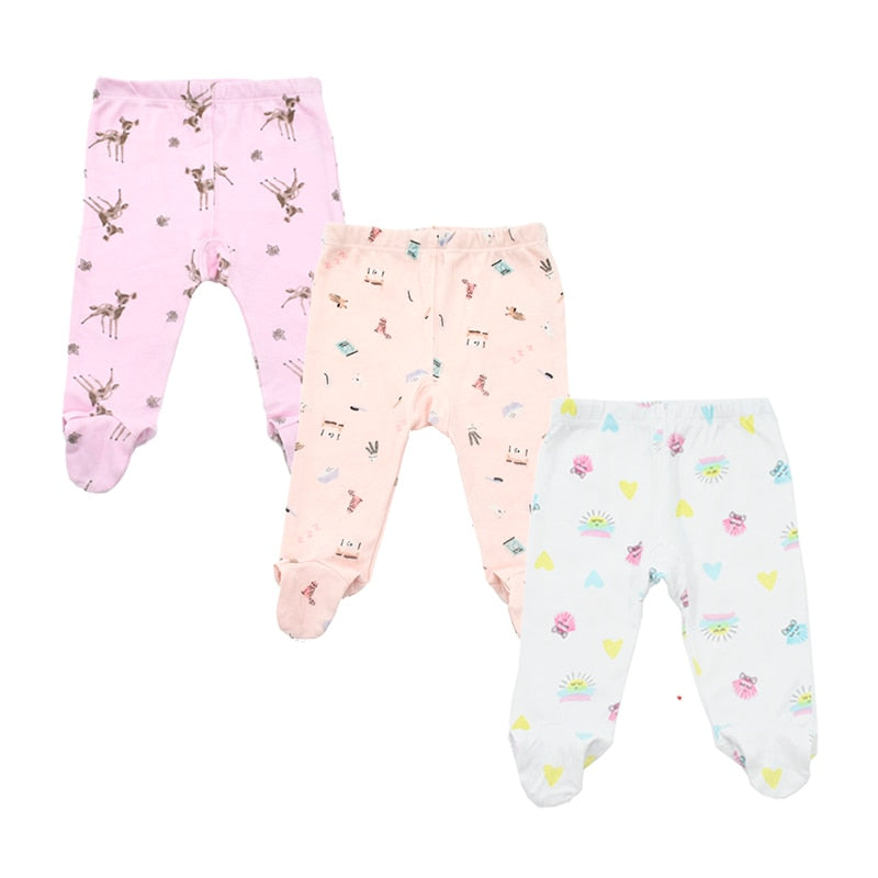 3pieces/Lot Trousers 0-18 Months Newborn Baby Pants Spring Autumn Babies Boy Footied Infant Girls Unisex Cute Twins Clothing