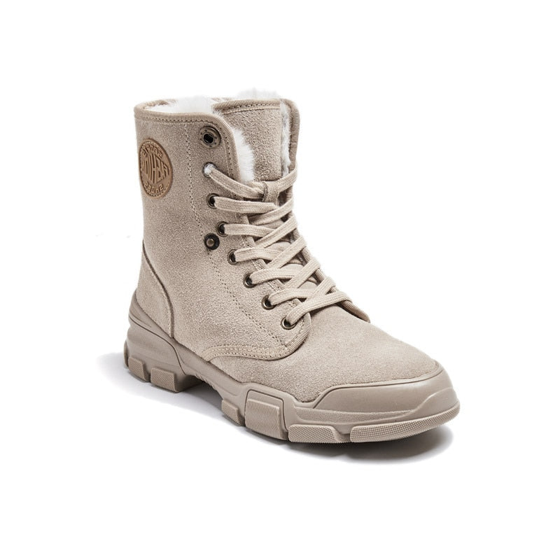 30 Degrees Below Zero Snow Boots Women Winter Shoes 2022 Winter Suede Boots Plush Warm Shoes Leather Ladies Ankle Boots A1797