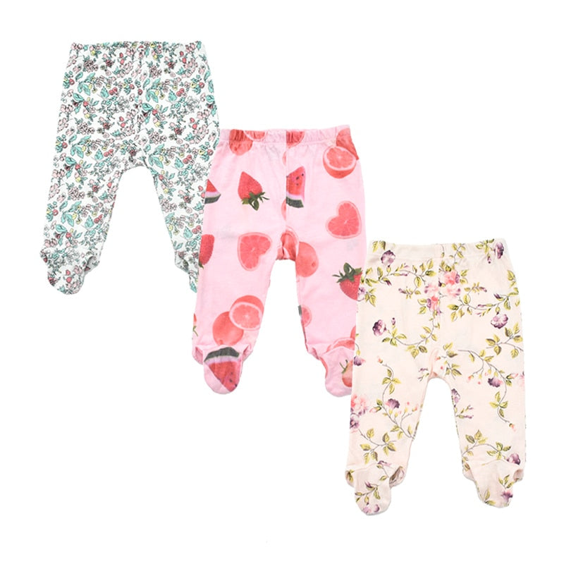 3pieces/Lot Trousers 0-18 Months Newborn Baby Pants Spring Autumn Babies Boy Footied Infant Girls Unisex Cute Twins Clothing