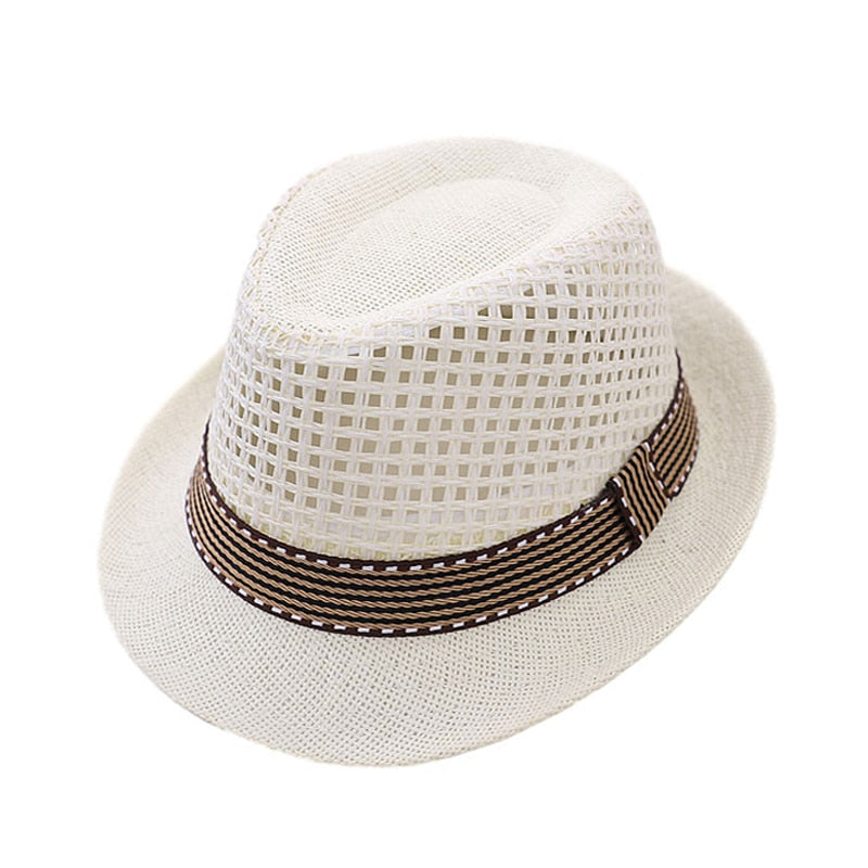 Baby Straw Hat Spring Summer Elegant Jazz Cap Sunvisor Beach Hats Kids Outdoor Caps for Boys Girls 1-3 Years Old