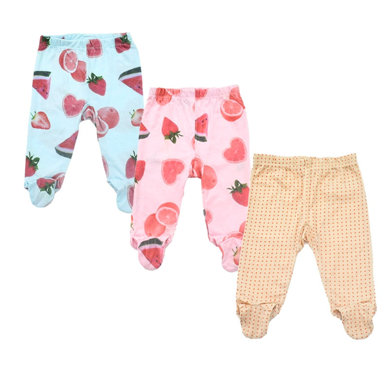 3pieces/Lot Trousers 0-18 Months Newborn Baby Pants Spring Autumn Babies Boy Footied Infant Girls Unisex Cute Twins Clothing