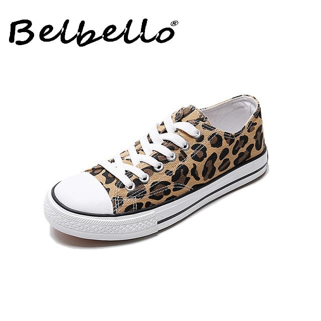 New Leopard Canvas Shoes Casual Trend Men's Shoes Wild Student Cloth Shoes