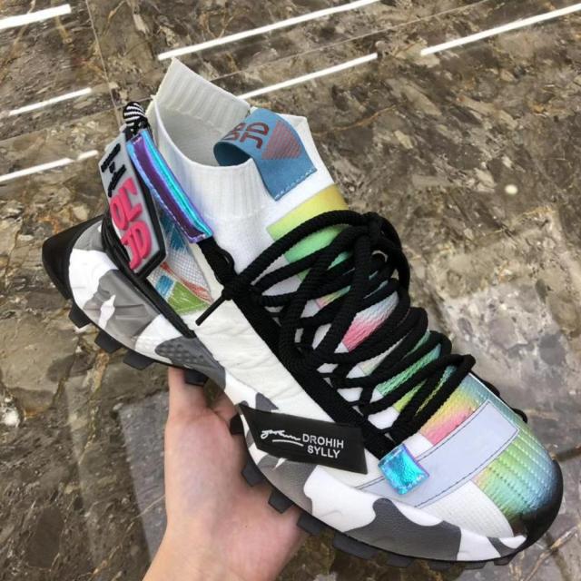 ADBOOV High Fashion Sneakers Men Knit Upper Breathable Men Casual Shoes Chunky Sneakers Trainers