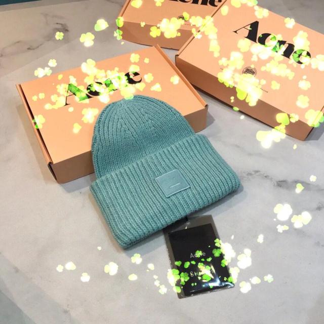 AC Studios Smiling face Beanie Skull Caps knitted Cashmere Eye Warm Couple Lovers Acne Hats Tide Street Hip-hop Wool Cap Adult