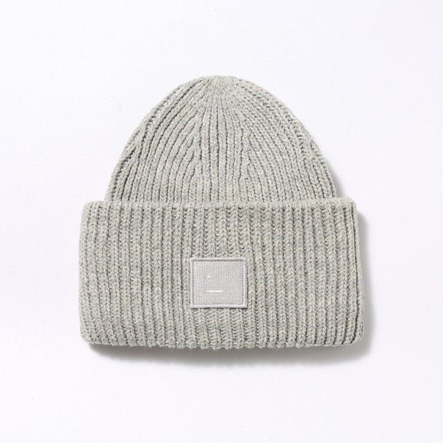 AC Studios Smiling face Beanie Skull Caps knitted Cashmere Eye Warm Couple Lovers Acne Hats Tide Street Hip-hop Wool Cap Adult