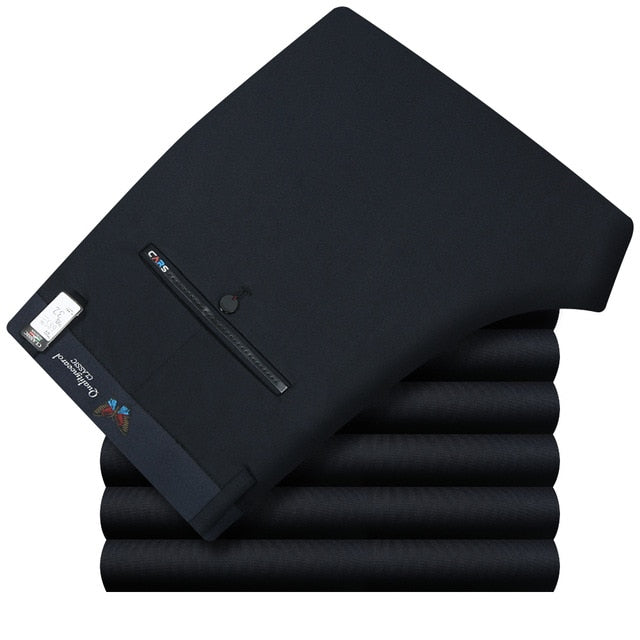 ICPANS Stretch Formal DressTrousers For Men Summer Straight Classic Men's Total Freedom Relaxed Classic Fit Flat Front Pant