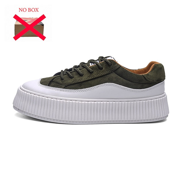 2021 Summer Casual Shoes for Men Suede Running Thick Bottom sneakers Student Fashion Comfortable Black Platform Shoes Men