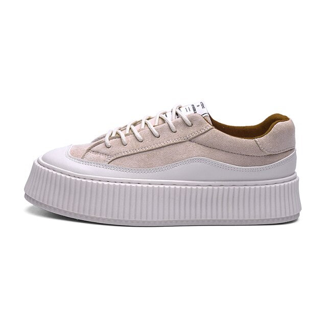 2021 Summer Casual Shoes for Men Suede Running Thick Bottom sneakers Student Fashion Comfortable Black Platform Shoes Men