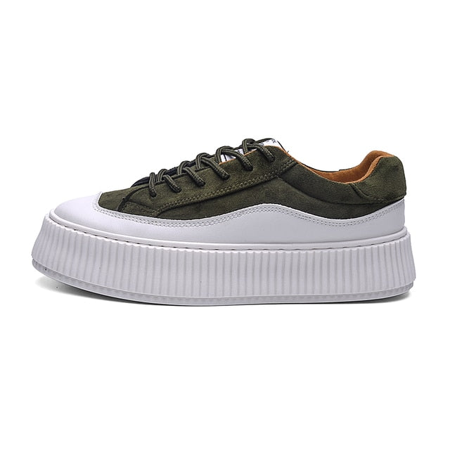 2021 Summer Casual Shoes for Men Suede Running Thick Bottom sneakers Student Fashion Comfortable Black Platform Shoes Men