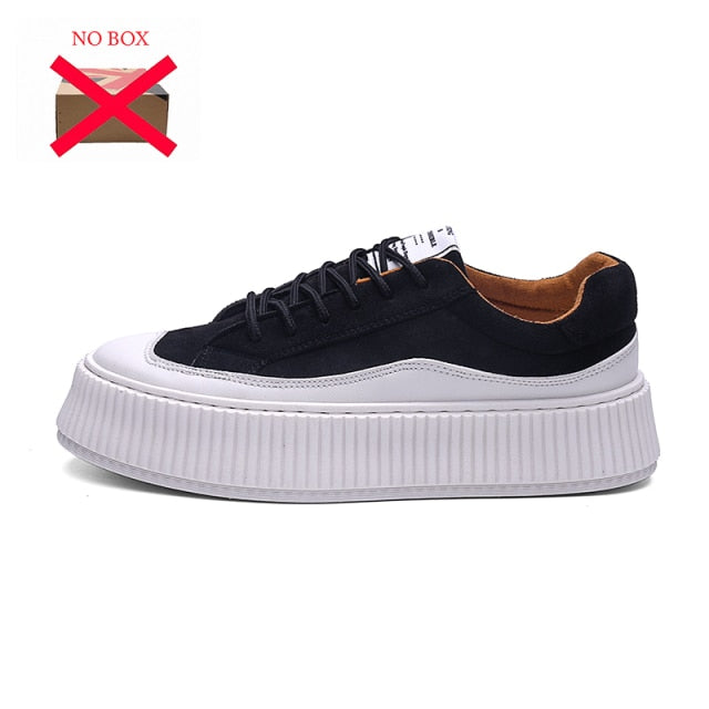 2021 Summer Casual Shoes for Men Suede Running Thick Bottom sneakers Student Fashion Comfortable Black Platform Shoes Men