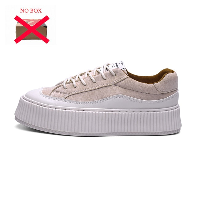 2021 Summer Casual Shoes for Men Suede Running Thick Bottom sneakers Student Fashion Comfortable Black Platform Shoes Men