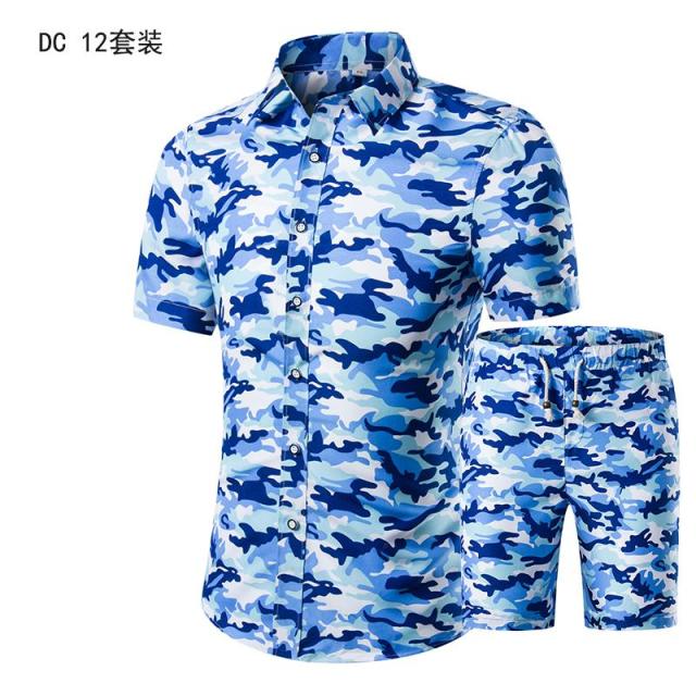 Summer Mens Fashion 2021 Gold Luxury Designer Shirts For Mens Set Fancy Hawaii Beachwear Floral Printed Mens Short Sleeve Club