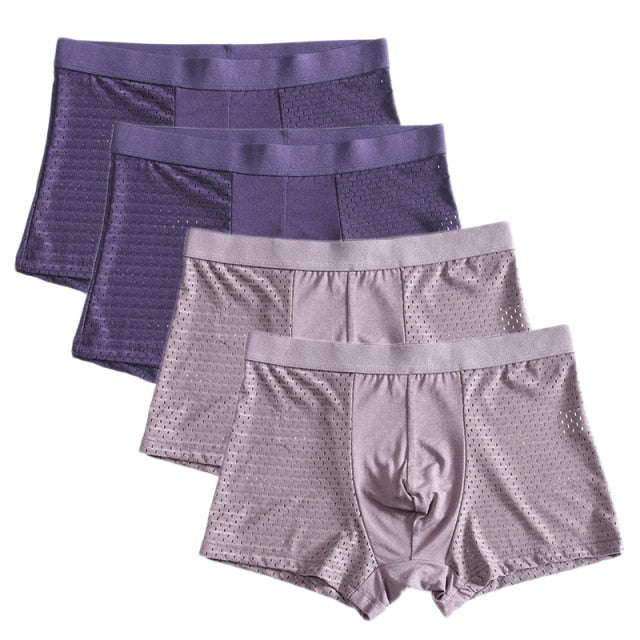 4pcs/lot Bamboo Fiber Men's Boxer Pantie Underpant plus size XXXXL large size shorts breathable underwear 5XL 6XL 7XL 8XL