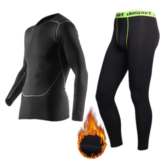 Aismz Winter Thermal Underwear Men Warm First Layer Man Undrewear Set Fleece Compression Quick Drying Second Skin Long Johns