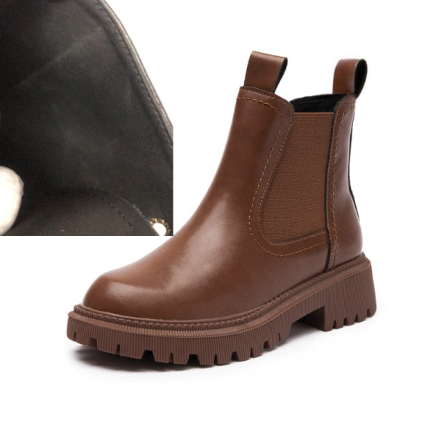 AIYUQI Women's Chelsea Boots Genuine Leather 2021 New Autumn Winter Fashion Women's Ankle Boots Retro Martin Boots Ladies