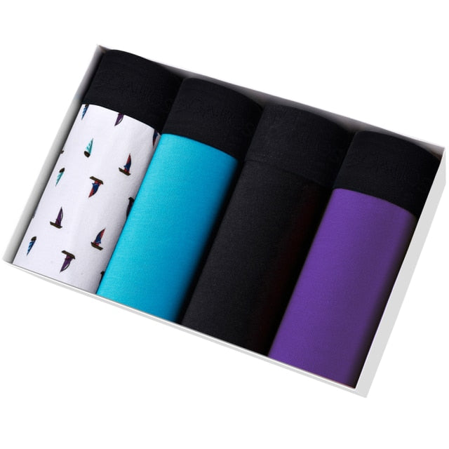 4pcs Boxer Shorts Underpants man Men's Panties Men Boxer Underwear Cotton for Male Couple Sexy Set Calecon Large Size Lot Soft