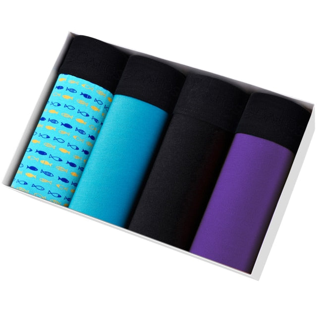 4pcs Boxer Shorts Underpants man Men's Panties Men Boxer Underwear Cotton for Male Couple Sexy Set Calecon Large Size Lot Soft
