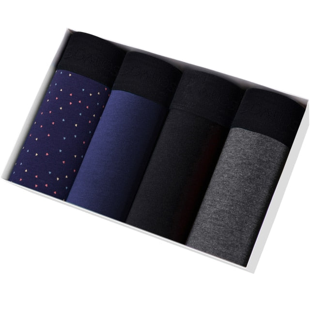 4pcs Boxer Shorts Underpants man Men's Panties Men Boxer Underwear Cotton for Male Couple Sexy Set Calecon Large Size Lot Soft