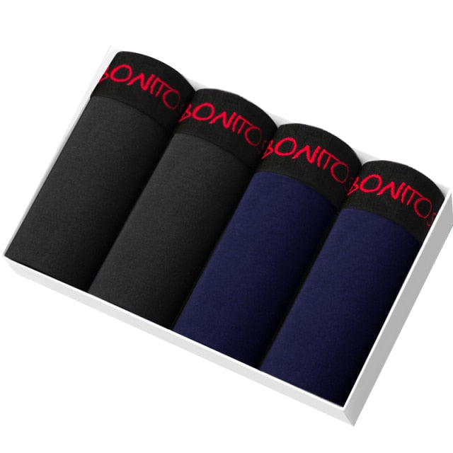 4pcs Boxer Shorts Underpants man Men's Panties Men Boxer Underwear Cotton for Male Couple Sexy Set Calecon Large Size Lot Soft