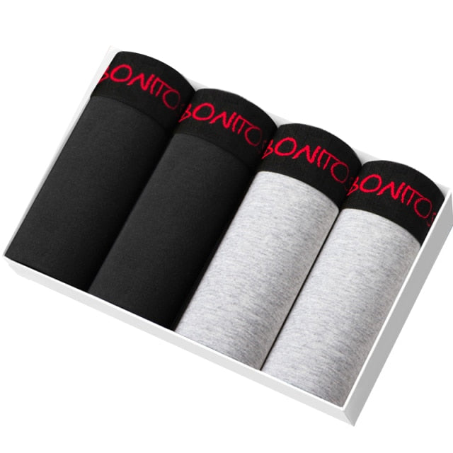 4pcs Boxer Shorts Underpants man Men's Panties Men Boxer Underwear Cotton for Male Couple Sexy Set Calecon Large Size Lot Soft
