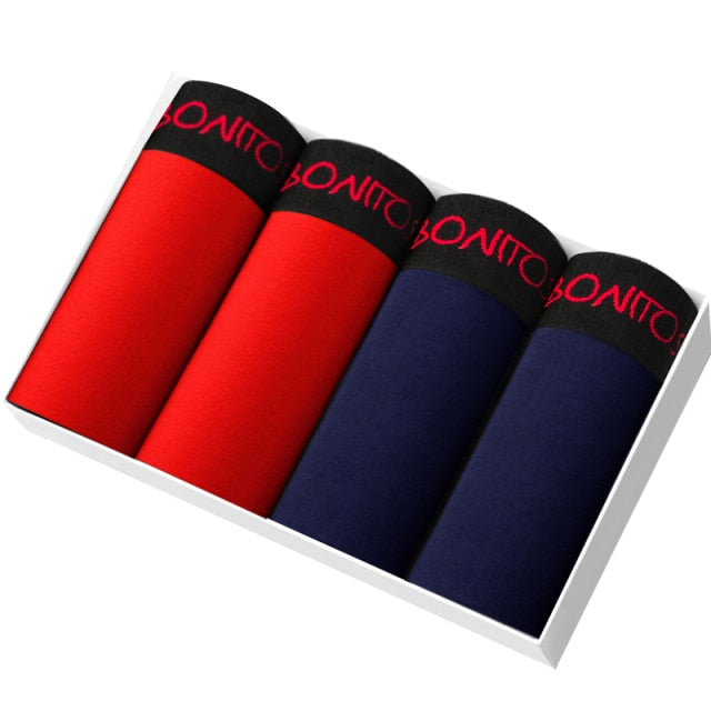 4pcs Boxer Shorts Underpants man Men's Panties Men Boxer Underwear Cotton for Male Couple Sexy Set Calecon Large Size Lot Soft