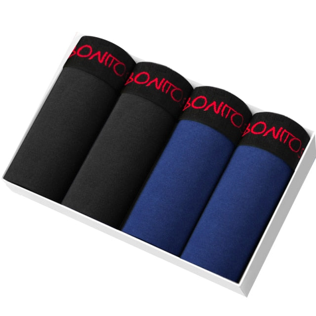4pcs Boxer Shorts Underpants man Men's Panties Men Boxer Underwear Cotton for Male Couple Sexy Set Calecon Large Size Lot Soft