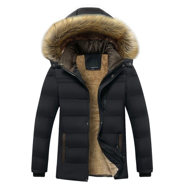 2021 Winter New Warm Thick Fleece Parkas Men Waterproof Hooded Fur Collar Parka Jacket Coat Men Autumn Fashion Casual Parkas Men