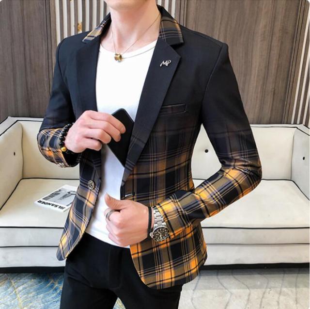 2021 Brand clothing Men Fashion Suit Party Coat Casual Slim Fit Jackets Buttons Suit letter Floral Print Painting Blazers Male