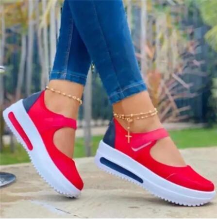 2021 Women Chunky Sneakers Solid Color Platform Shoes Thick Bottom Zipper Women's Vulcanized Shoes Sneakers Zapatos De Mujer