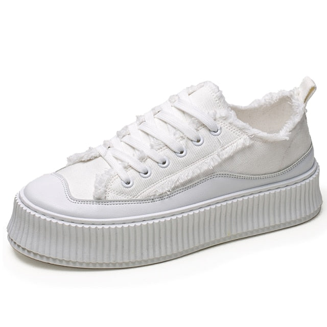 Autumn Yellow Retro Men's Vulcanized Shoes Platform Sneakers Mens Designer Shoes Male Canvas Casual Sneakers zapatillas hombre