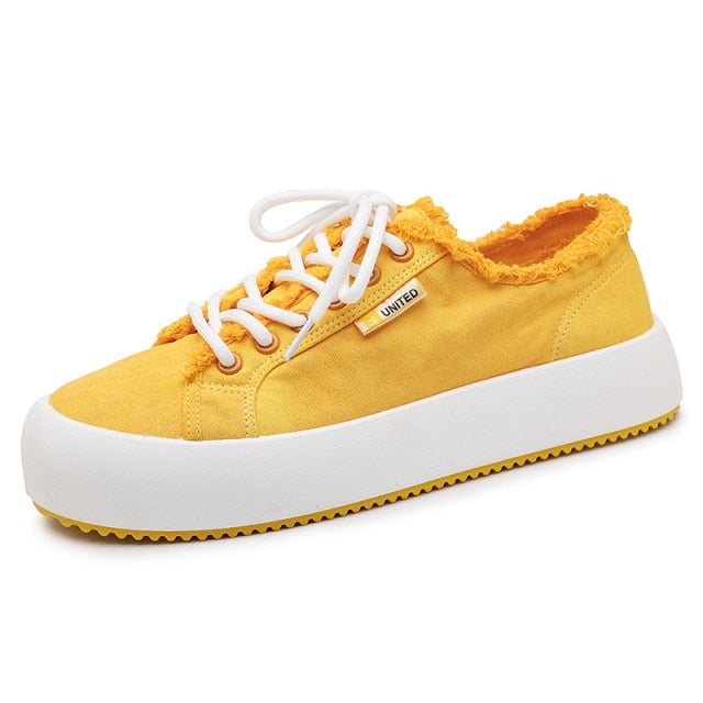 Autumn Yellow Retro Men's Vulcanized Shoes Platform Sneakers Mens Designer Shoes Male Canvas Casual Sneakers zapatillas hombre