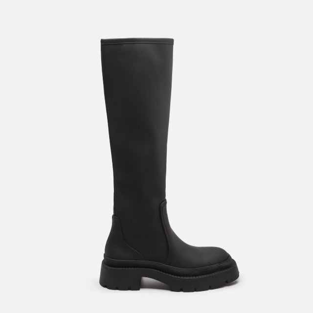2022 Ins New Women's Boots, Flat Shoes, Winter Warmth, Knee-high Leather High Boots, Fashion Shoes, Women's Shoes Size 35-40